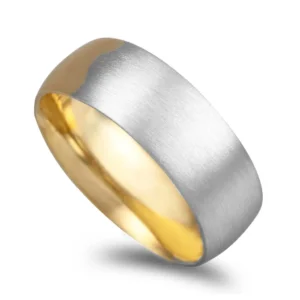 Aliança Metade Ouro Branco E Metade Ouro Amarelo em 19,2kl