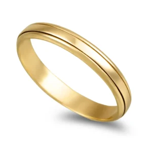 Aliança Filé Ouro Amarelo 19,2KL Com 3,5mm De Largura