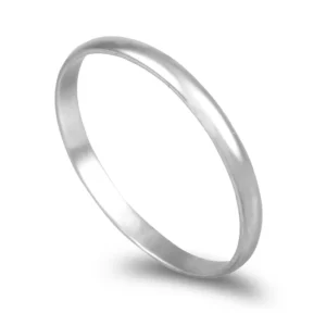 Aliança ouro branco - Meia Cana Média 2,0mm