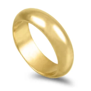 Aliança ouro franco - Meia Cana Alta 6mm
