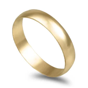 Aliança ouro amarelo – Meia Cana Vistosa Leve 4mm