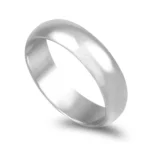 Aliança ouro branco - Meia Cana Média 4,0mm