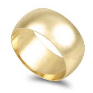 Aliança ouro amarelo - Meia Cana Vistosa 9mm