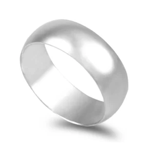 Aliança ouro branco - Meia Cana Vistosa 7mm
