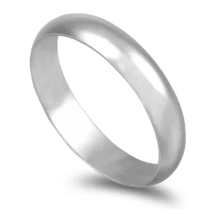 Aliança ouro branco - Meia Cana Média 5,0mm
