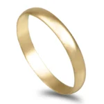 Aliança ouro amarelo - Meia Cana Vistosa Leve 3mm