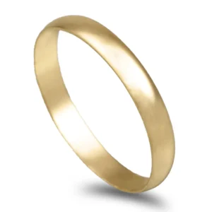 Aliança ouro amarelo - Meia Cana Vistosa Leve 3mm