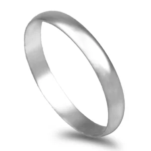 Aliança ouro branco - Meia Cana Vistosa Leve 3mm