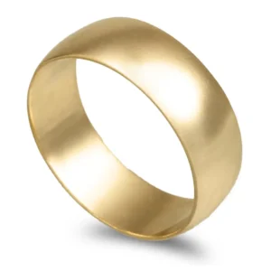 Aliança ouro amarelo – Meia Cana Vistosa Leve 6,5mm