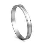 Aliança ouro branco com frisos - 3mm