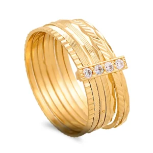 Aliança 7 dias em ouro amarelo - 9mm