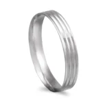 Aliança ouro branco com frisos - 3mm