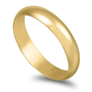 Aliança ouro franco - Meia Cana Média 4,0mm