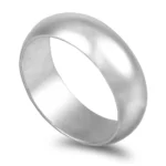 Aliança ouro branco - Meia Cana Média 6,5mm
