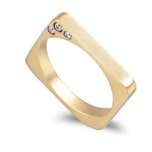 Aliança quadrada em ouro amarelo - 3mm