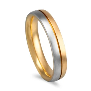 Aliança ouro bicolor - 4mm