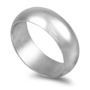 Aliança ouro branco - Meia Cana Média 7,0mm