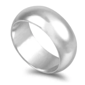 Aliança ouro branco - Meia Cana Média 8,0mm