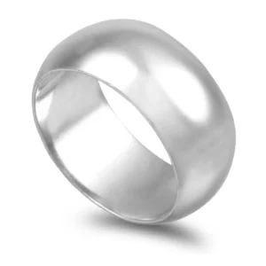 Aliança ouro branco - Meia Cana Média 10,0mm