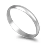 Aliança ouro branco - Meia Cana Média 3,0mm