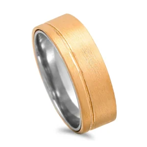 Aliança ouro bicolor - 7mm