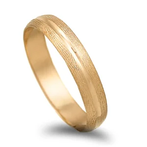 Aliança Ouro Amarelo Com Friso Central