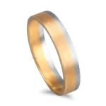 Aliança bicolor acetinada - 4mm