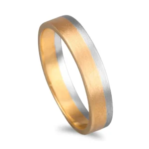 Aliança bicolor acetinada - 4mm