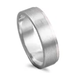 Aliança ouro branco acetinado - 6mm