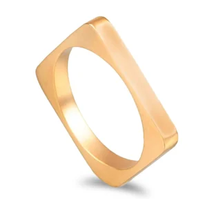 Aliança quadrada em ouro amarelo - 3mm