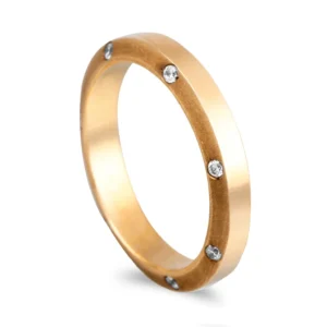 Aliança ouro amarelo com pedras - 3mm