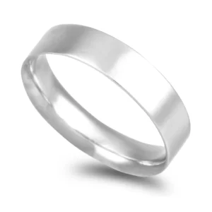 Aliança ouro branco – Anilha amendoada 5,0mm