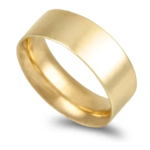 Aliança ouro amarelo – Anilha amendoada 8,0mm