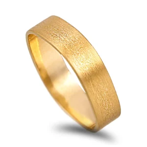 Aliança quadrada em ouro franco - 5mm de largura