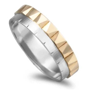 Aliança em ouro bicolor 19,2kl - 5mm de largura
