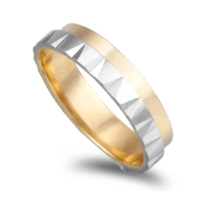 Aliança em ouro bicolor - 5mm de largura