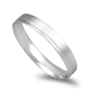 Aliança Ouro Branco Acetinada