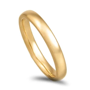 Aliança ouro amarelo - Amendoa facetada grossa - 3mm