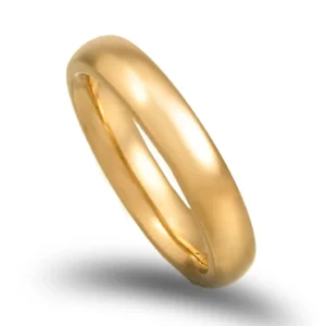 Aliança ouro amarelo - Amendoa facetada grossa - 4mm