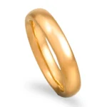 Aliança ouro amarelo - Amendoa facetada leve - 4mm