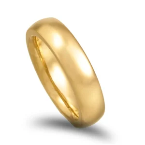 Aliança ouro amarelo - Amendoa facetada grossa - 5mm