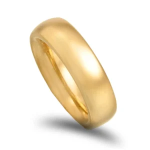 Aliança ouro amarelo - Amendoa facetada leve - 6mm