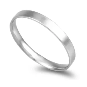 Aliança ouro branco – Anilha amendoada 2,5mm