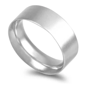 Aliança ouro branco – Anilha amendoada 7,0mm