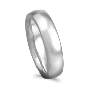 Aliança ouro branco - Amendoa facetada grossa - 6mm
