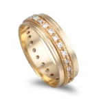Aliança ouro amarelo - 6mm com pedras