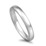 Aliança ouro branco - Amendoa facetada leve - 3mm