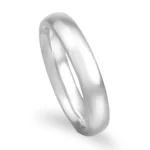 Aliança ouro branco - Amendoa facetada leve - 4mm
