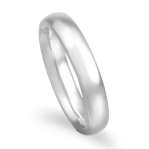 Aliança ouro branco - Amendoa facetada leve - 4mm
