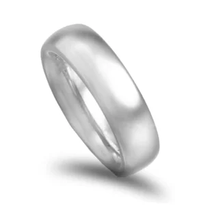 Aliança ouro branco - Amendoa facetada leve - 6mm